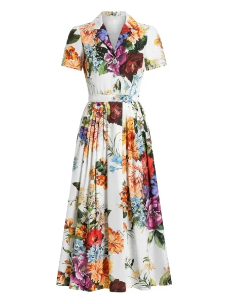 Fusta maxi Dolce & Gabbana cu model floral cu imagine alb