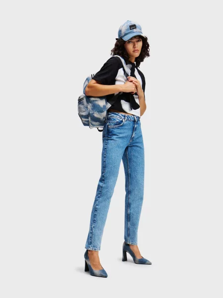 Прямые джинсы Karl Lagerfeld Jeans из лиоцела голубые