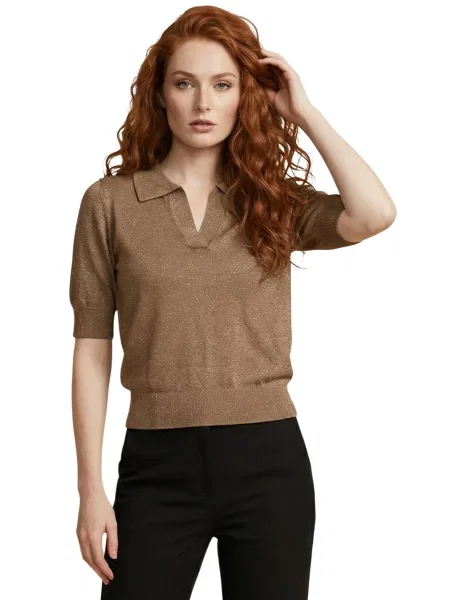 Polo Only z krótkim rękawem brązowe