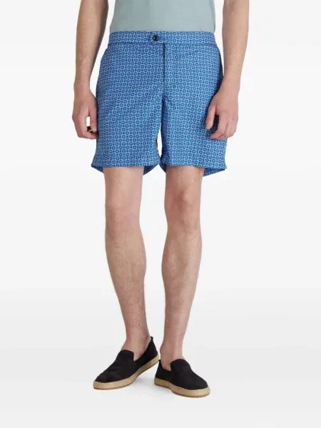 Slip de baie Incotex cu imagine cu imprimeu geometric albastru