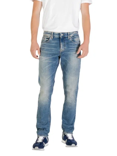 Дънки Tommy Jeans синьо бяло
