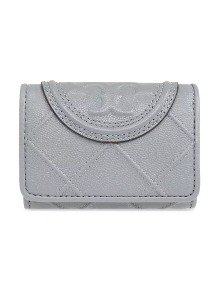 Portfel Tory Burch skórzany szary
