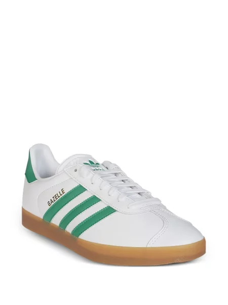 Šněrovací semišové pruhované tenisky Adidas Gazelle bílé
