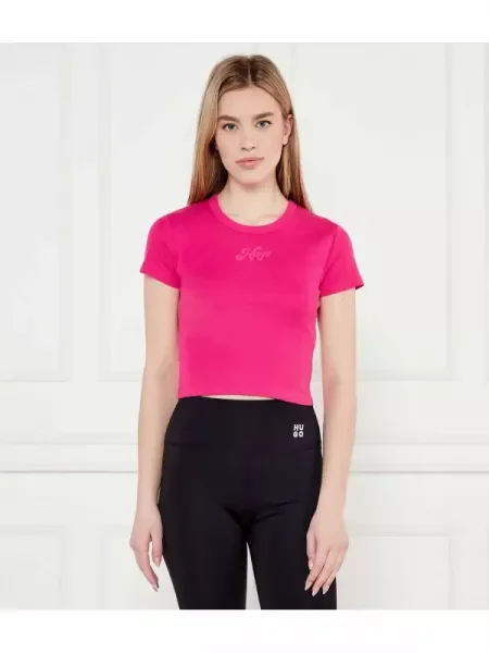 HUGO Tricou | Cropped Fit roz