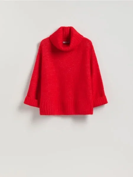 Reserved Pulover cu guler rulat roșu