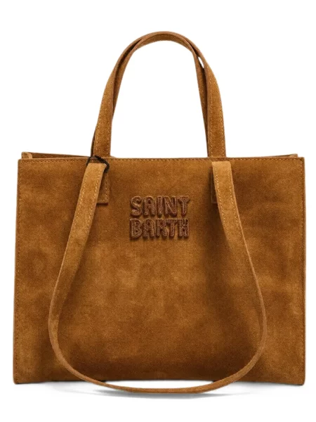 Geantă shopper Mc2 Saint Barth din piele de căprioară maro
