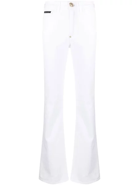 Jeansy dzwony Philipp Plein dzwony białe