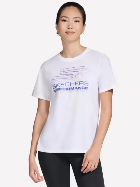 Футболка спортивна Skechers бавовна/поліестер білий