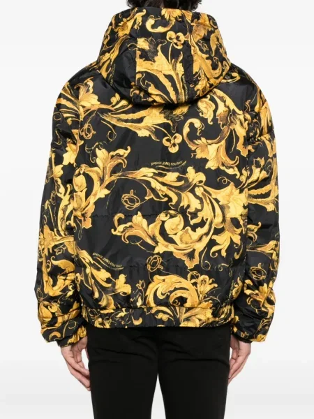 Geacă de blugi Versace Jeans Couture cu glugă cu imagine negru