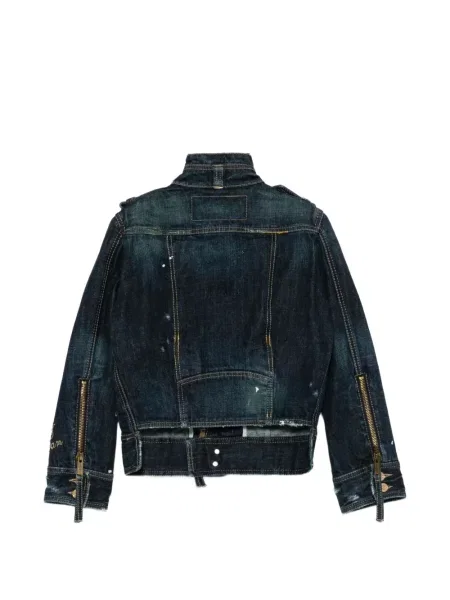 Geacă de blugi Dsquared2 zdrențuiți albastru