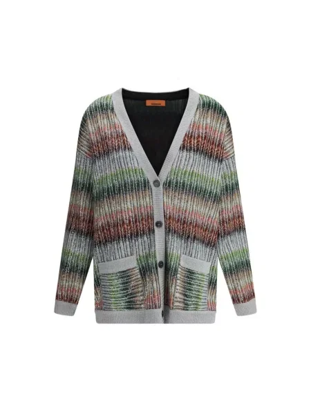 Missoni Swetry Kobieta Wielobarwność S Pasiasty sweterek z cekinami i zielony