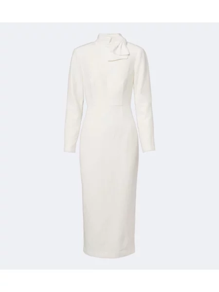 Rochie de cocktail Roland Mouret de mătase alb