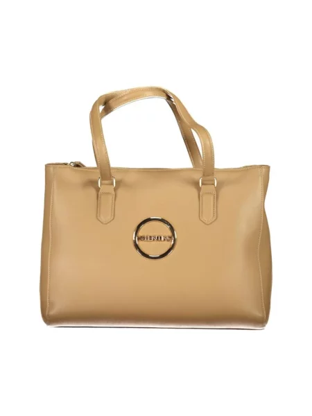 Lniana shopperka Valentino By Mario Valentino beżowa