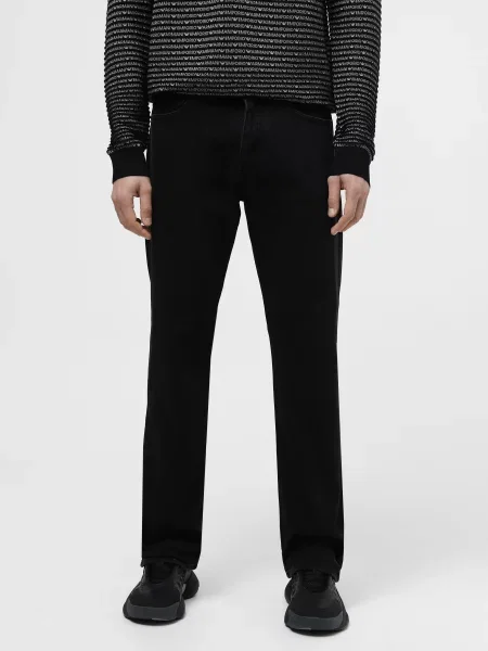 Emporio Armani Прямі джинси Бавовна/еластан чорний