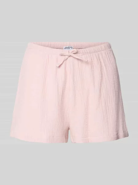 Szorty od piżamy o kroju straight fit z fakturowanym wzorem Jake*s Casual różowe