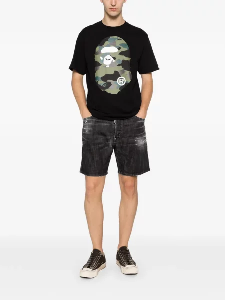 Tricou A Bathing Ape® cu imagine cu model camuflaj negru