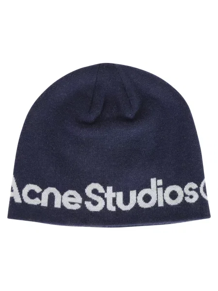 Czapka Acne Studios wełniana niebieska