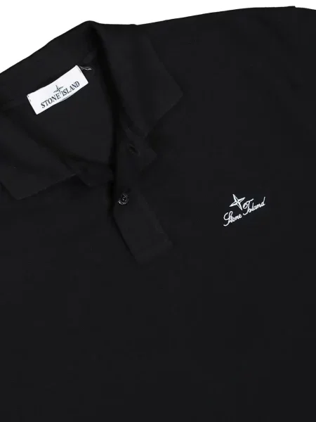 Polo marškinėliai Stone Island akmenys juoda
