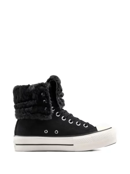 Изкуствена кожа маратонки Converse Chuck Taylor All Star на платформе с качулка черно