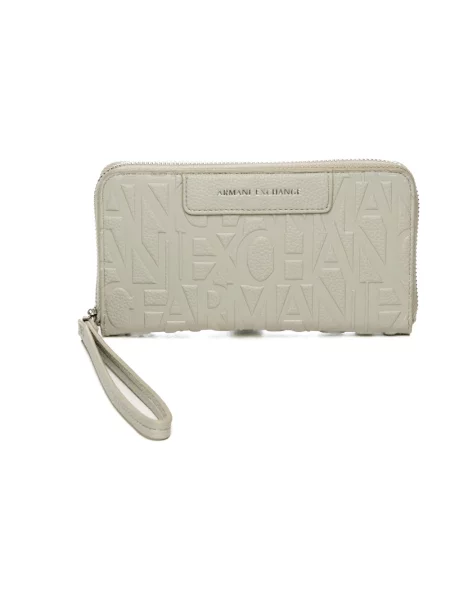 Armani Exchange portfel z imitacji skóry szary