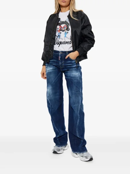 Džinsai Dsquared2 su nubrozdinimais mėlyna