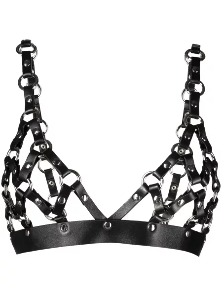 Top scurt Roberto Cavalli din piele