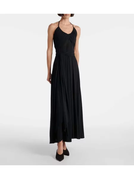 Rochie maxi Alaïa drapată de costum negru