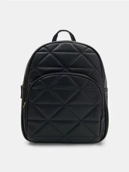 Стьобаний рюкзак зі штучної шкіри чорний