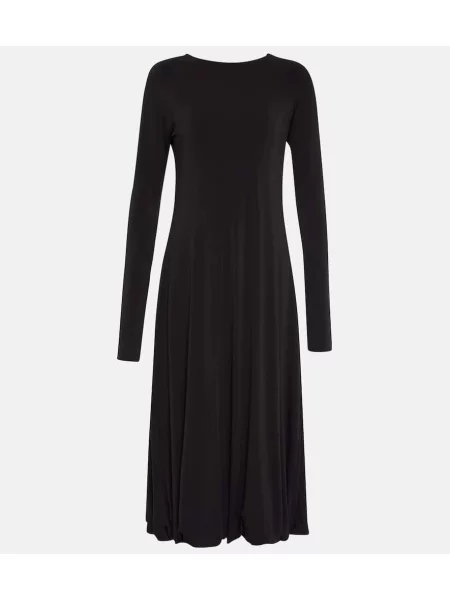 Sukienka midi Jil Sander z długim rękawem czarna