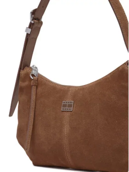 Torbica Tommy Jeans Tjw Slouchy Suede Shoulder Bag smeđa