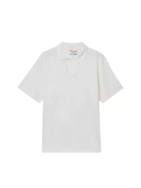 Lniana koszulka polo Mc2 Saint Barth biała