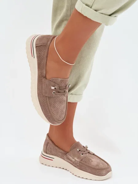 Semišové mokasíny Evento béžové