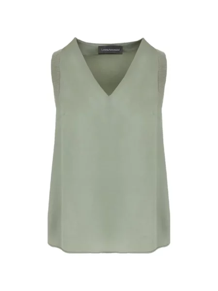 Top Lorena Antoniazzi fără mâneci cu decolteu în V verde