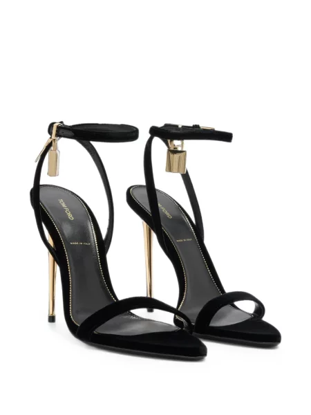 Sandale Tom Ford de catifea negru