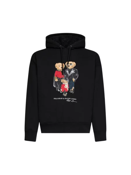 Bluza z kapturem Polo Ralph Lauren polarowa z kapturem czarna