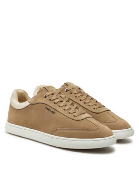 Calvin Klein Sneakersy Cupsole Lace Up Sue hnědá