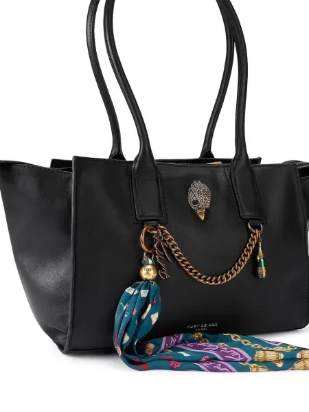 Kurt Geiger De piele geantă pe umăr + eșarfă pătrată Sloane negru