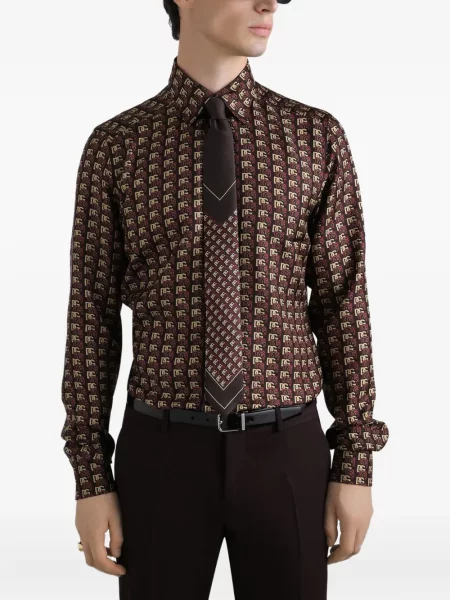 Cămașă Dolce & Gabbana cu imagine maro