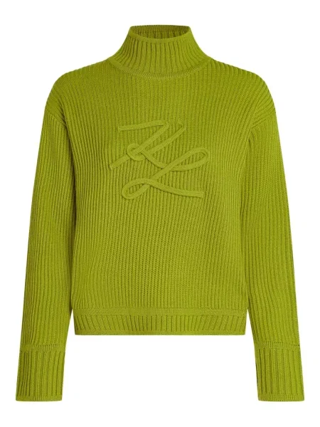 Пуловер Karl Lagerfeld бродиран зелено