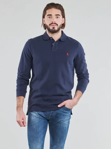 Hálós póló Polo Ralph Lauren sötétkék