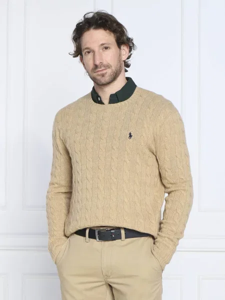 POLO RALPH LAUREN de lână pulover cu adaos de cașmir maro