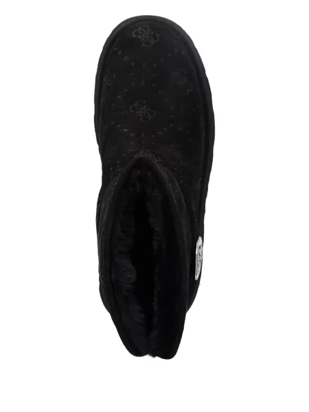 Cizme scurte Guess din piele de căprioară negru