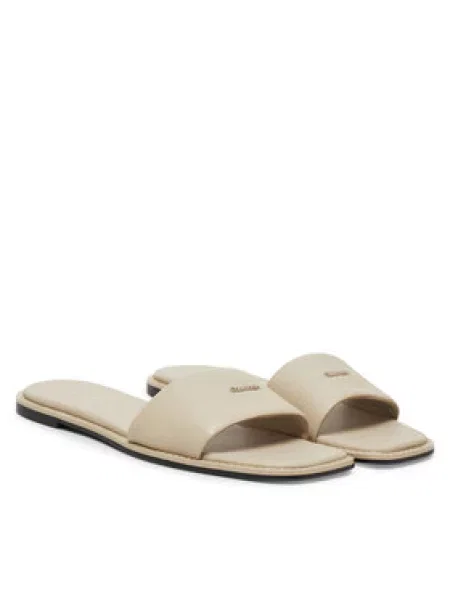 Calvin Klein Sandály Flat Sandal Square Hf Lth béžová