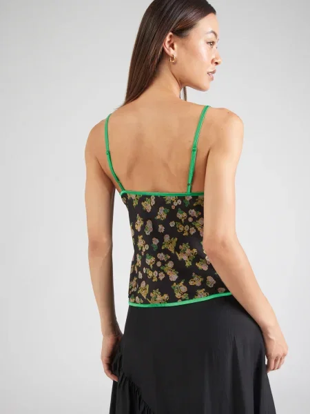 TOPSHOP Top rumena / majnica / črna bela