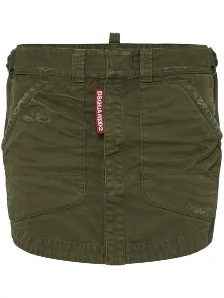 Fusta mini Dsquared2 zdrențuiți verde