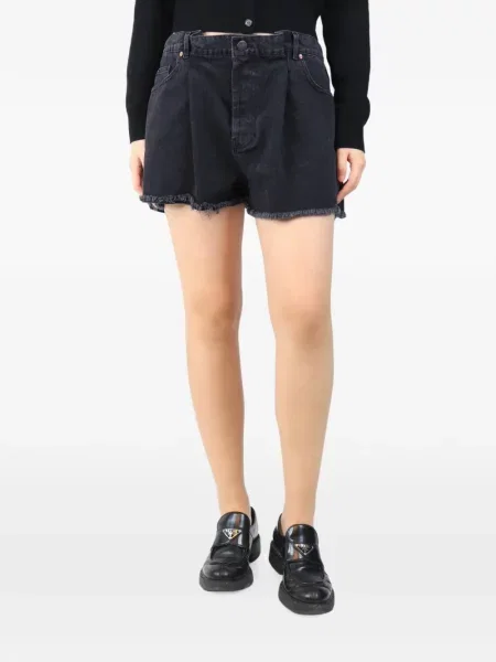 Pantaloni scurți din denim Raey negru
