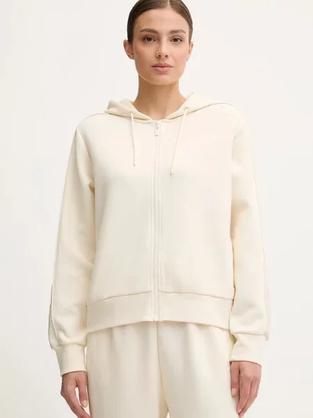 Суичър с качулка Guess с качулка бежово