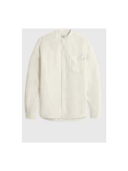 Lniana koszula Woolrich zielona