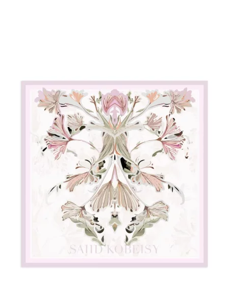 Fular Saiid Kobeisy cu model floral roz