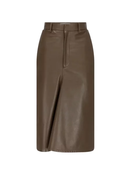 Fustă din piele Victoria Beckham maro